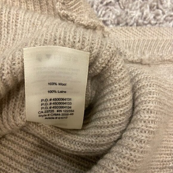 Aritzia Wilfred Italian Yarn 100% Wool Taupe Sweater with Side Slits - Size S - Picture 7 of 8